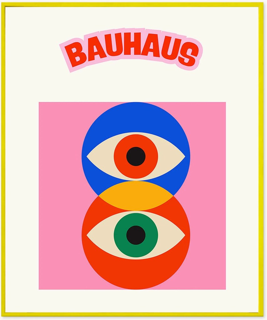 Impressão digital emoldurada Bauhaus Pink Eye