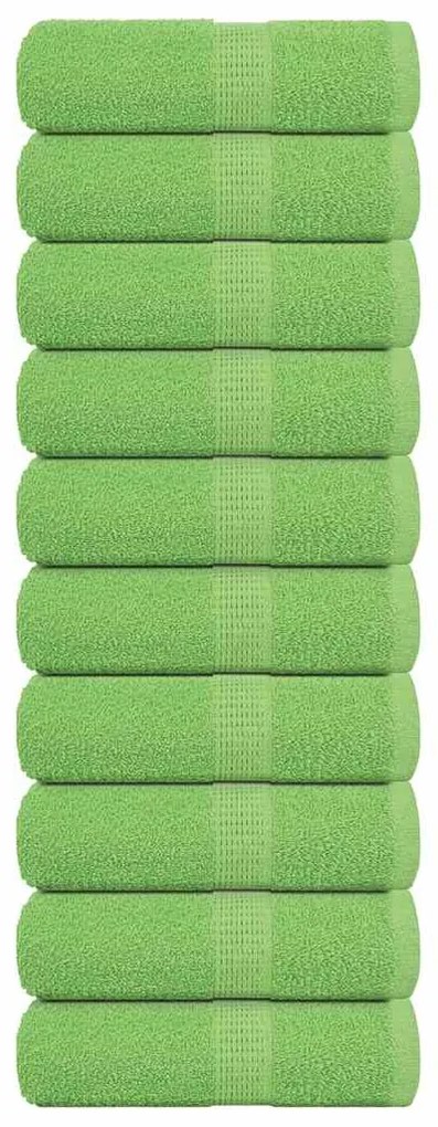 Toalhas mãos 10 pcs 30x30cm 360 g/m2 100% algodão verde maça