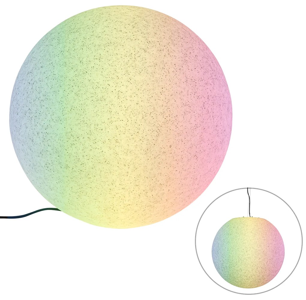 Candeeiro exterior inteligente cinzento 56 cm IP65 com LED - Nura Moderno