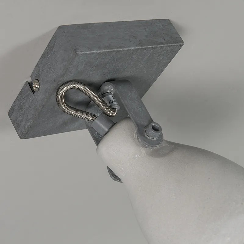 Conjunto de 6 focos industriais cinzento cimento 1-luz - Creto