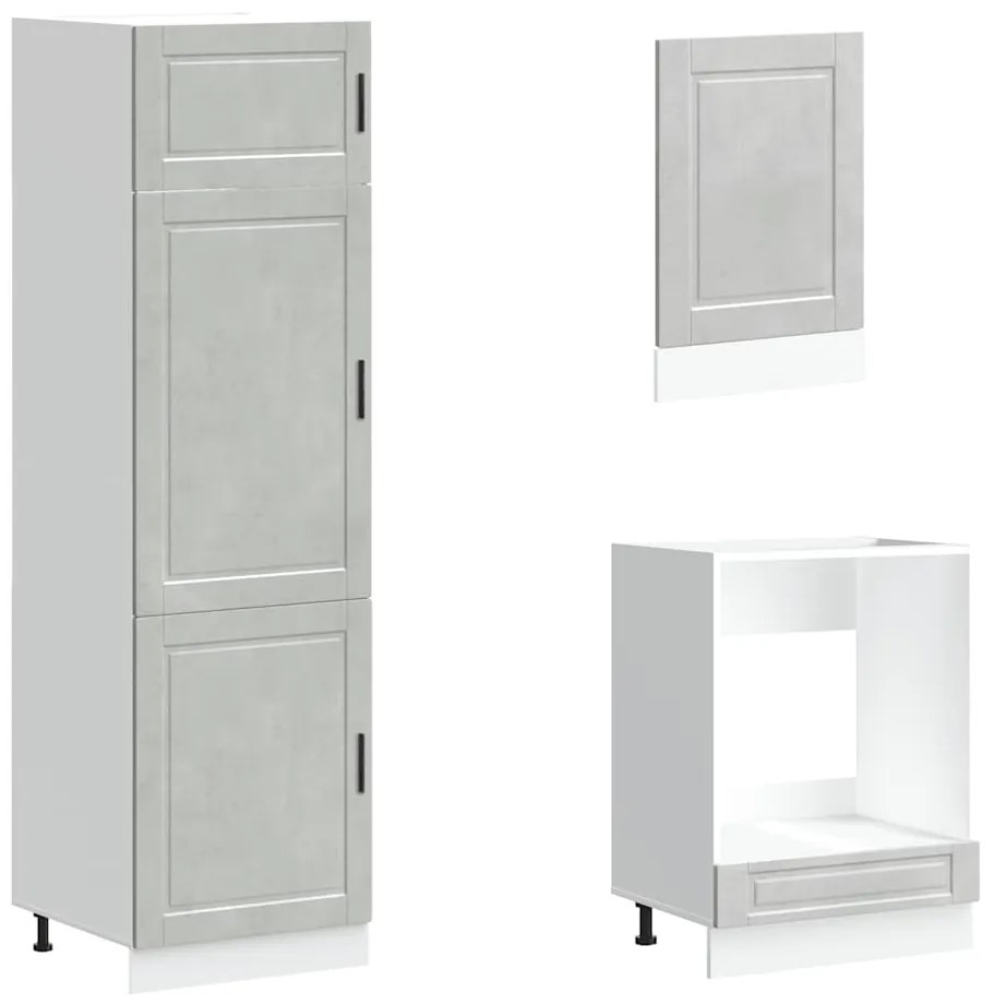 7 peças armário de cozinha conjunto Kalmar cinzento cimento