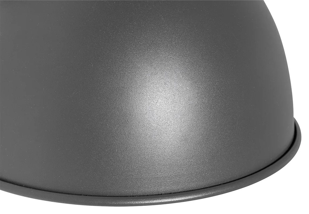 Candeeiro de parede exterior industrial cinzento escuro redondo IP44 - Natas