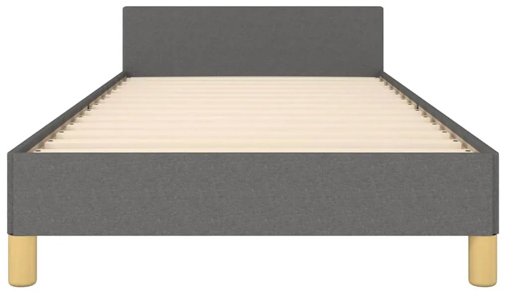Estrutura de cama sem colchão 100x200 cm tecido cinzento-escuro