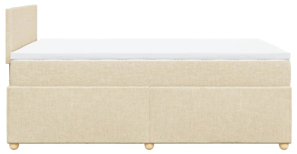 Cama boxspring com colchão 120x190 cm tecido cor creme