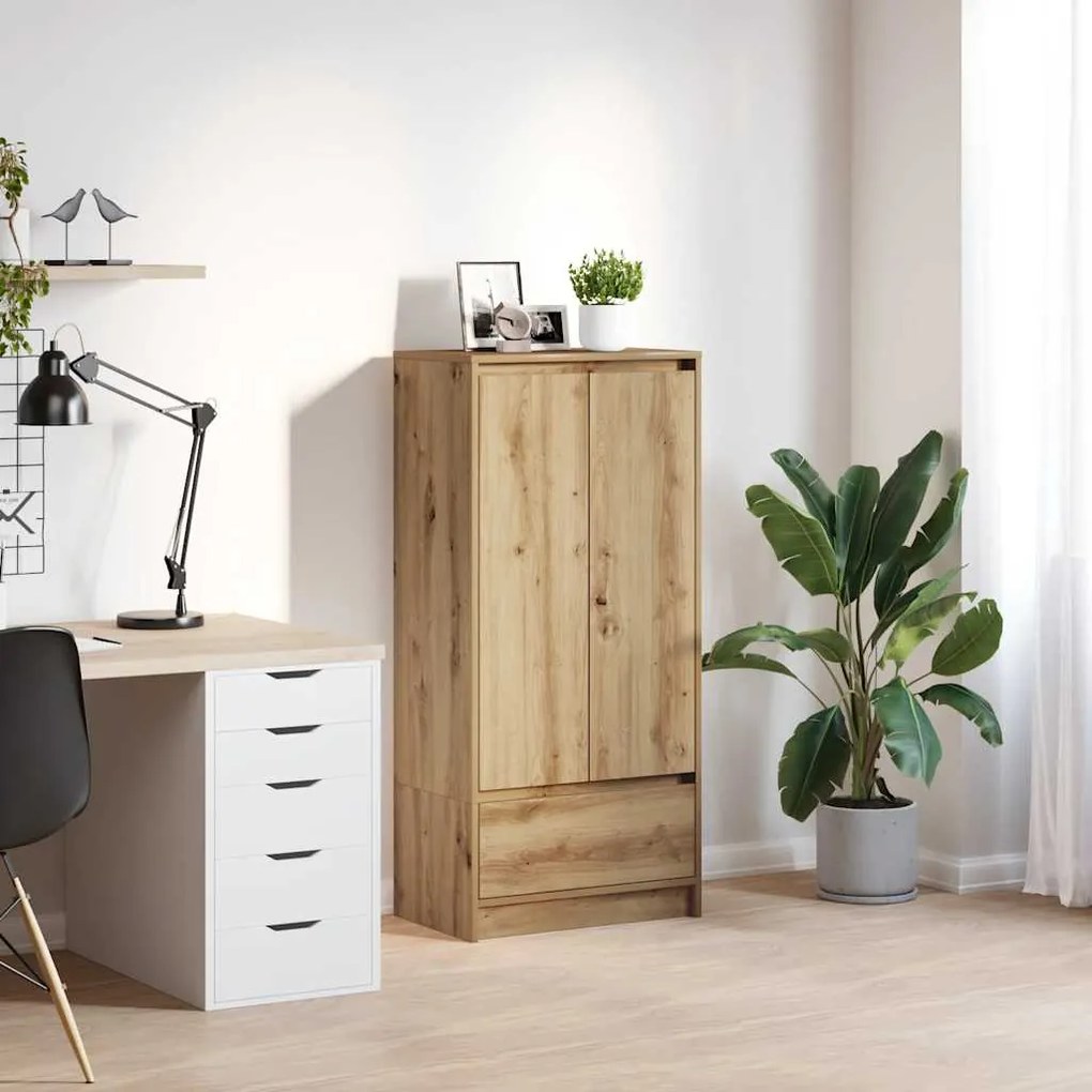 vidaXL Armário com gaveta 55,5x34x119,5 cm carvalho artisiano