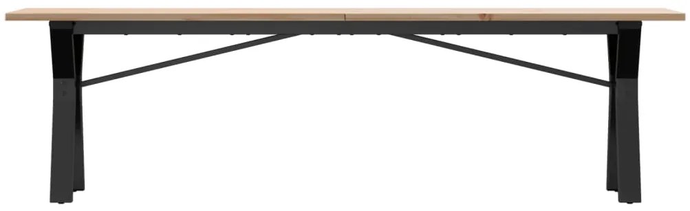 Mesa de centro estrutura em Y 160x40x45cm pinho e aço