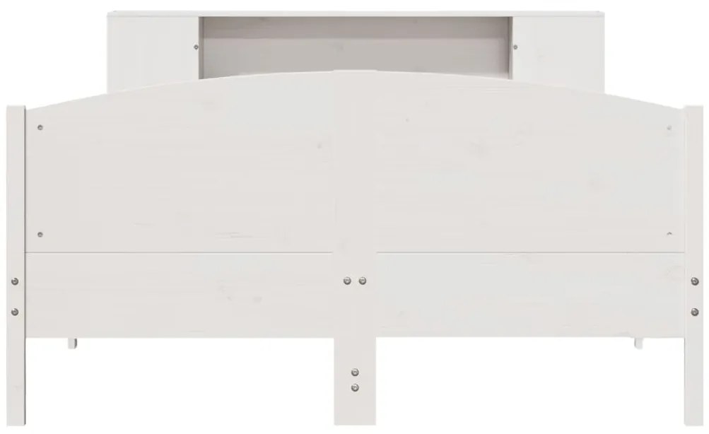 Cama com estante sem colchão 160x200 cm pinho maciço branco