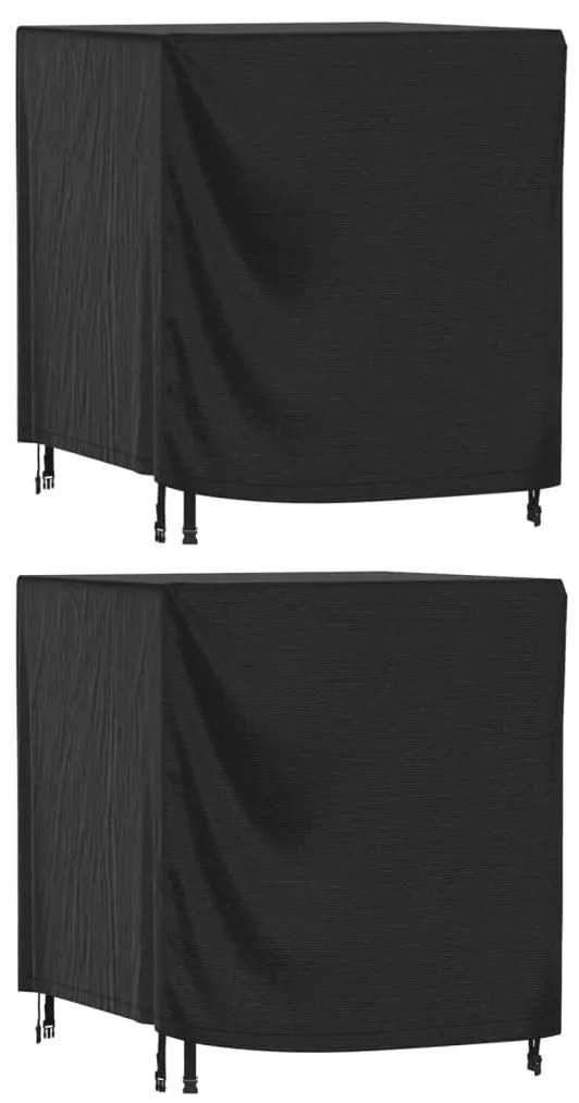 Capas móveis jardim 2pcs 116x100x120cm impermeável 420D preto