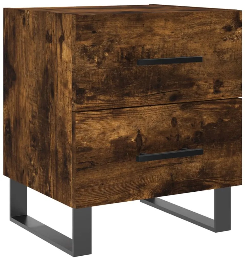 Mesa de cabeceira 2 pcs derivados de madeira carvalho fumado