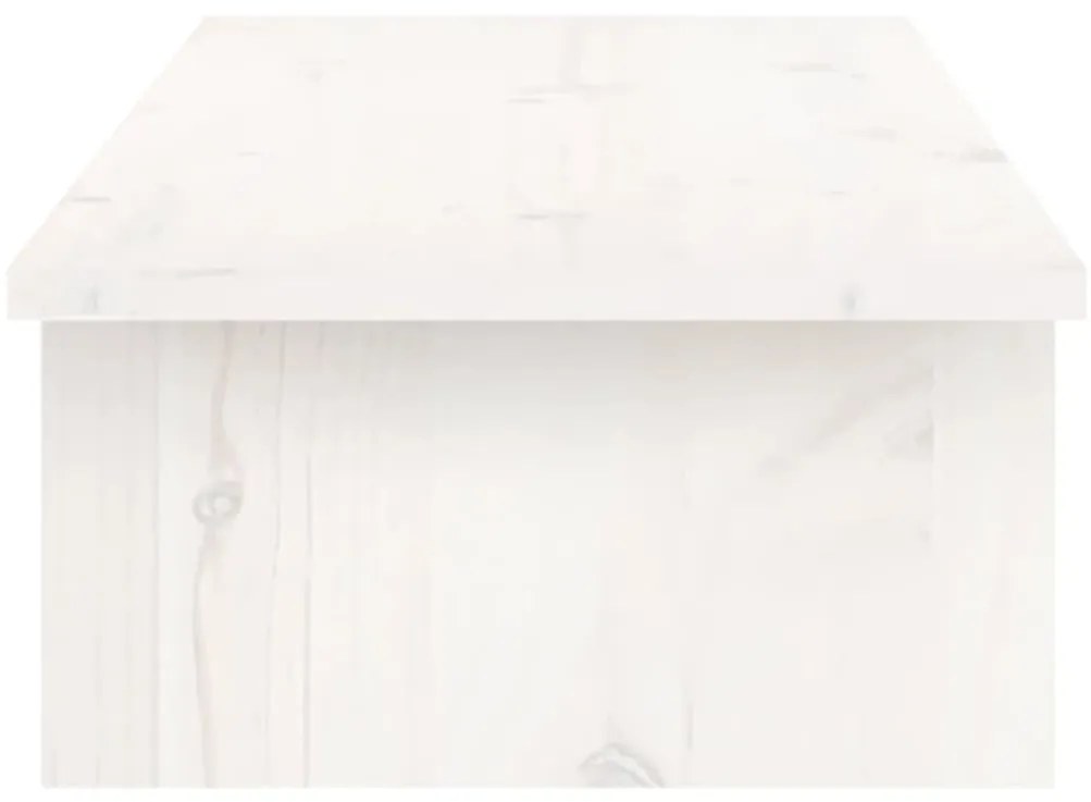 Suporte para monitor 100x27x15 cm pinho maciço branco