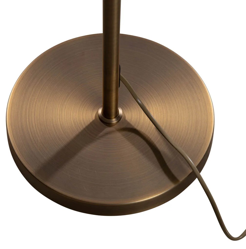 Candeeiro de Pé Bronze com Abajur de Veludo Oval Design Folha 50cm - Parte