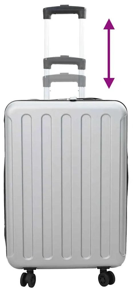 Mala Dobravel Casco Duro 24'' Prateada 43x27x66 cm ABS