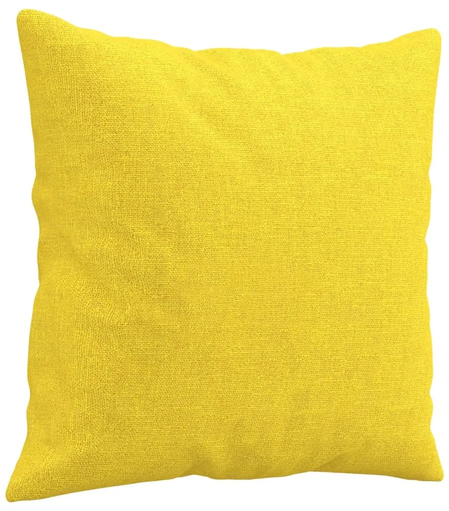 Sofá 2 lug. + almofadas decorativas 140 cm tecido amarelo-claro