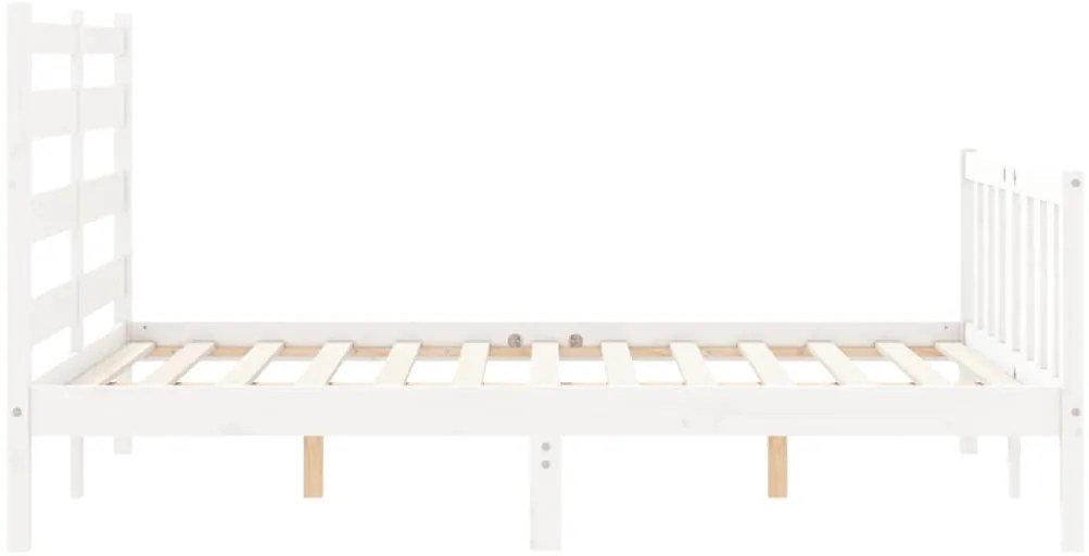 Cama sem colchão 120x200 cm madeira de pinho maciça branco