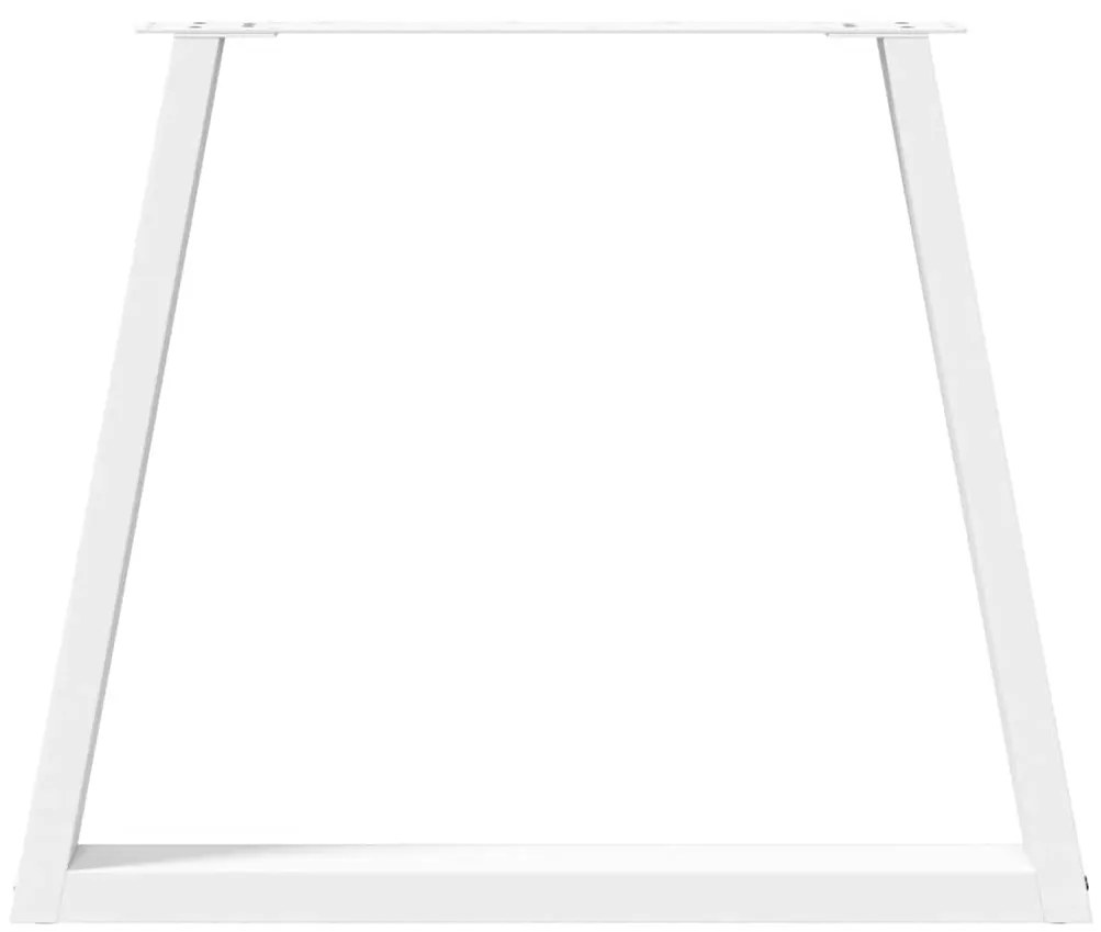 Mesa de jantar pernas 2pcs forma de V 80x(72-73,3)cm aço branco