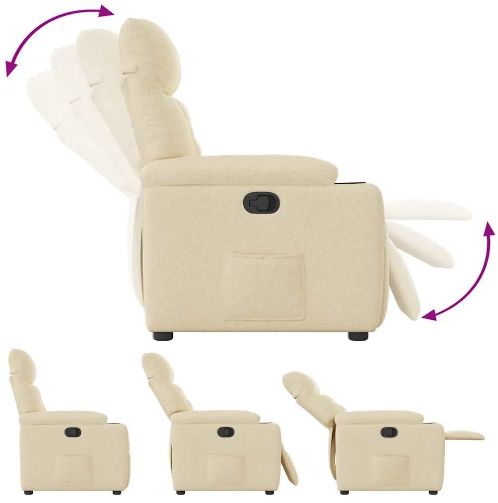 Poltrona reclinável tecido cor creme