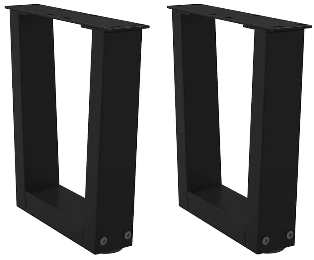 Pés para mesa de centro em V, 2 peças, preto, 40x(30-31,3) cm, aço