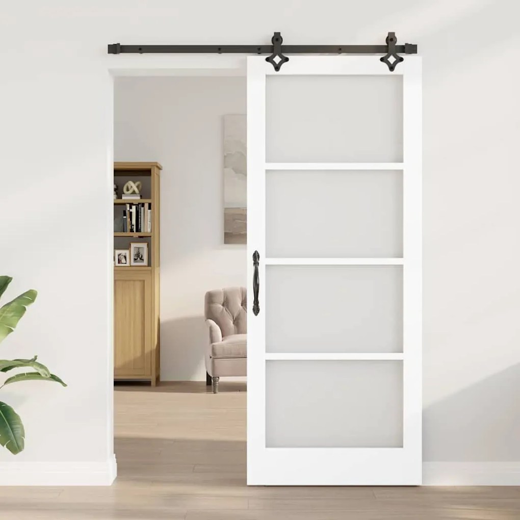 Porta Deslizante vidaXL com Conjunto de Acessórios Branco 86x211 cm Ma