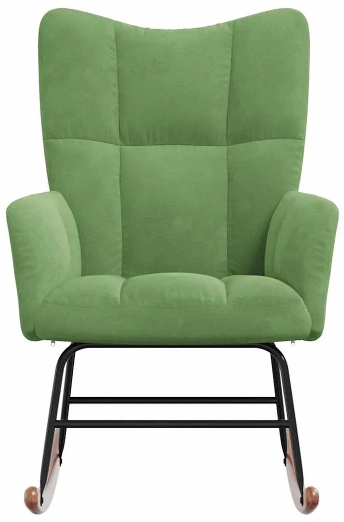 Cadeira de baloiço veludo verde-claro