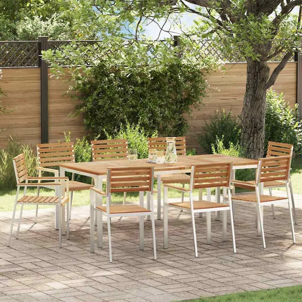 vidaXL Conjunto de Jantar de Jardim 9 pcs