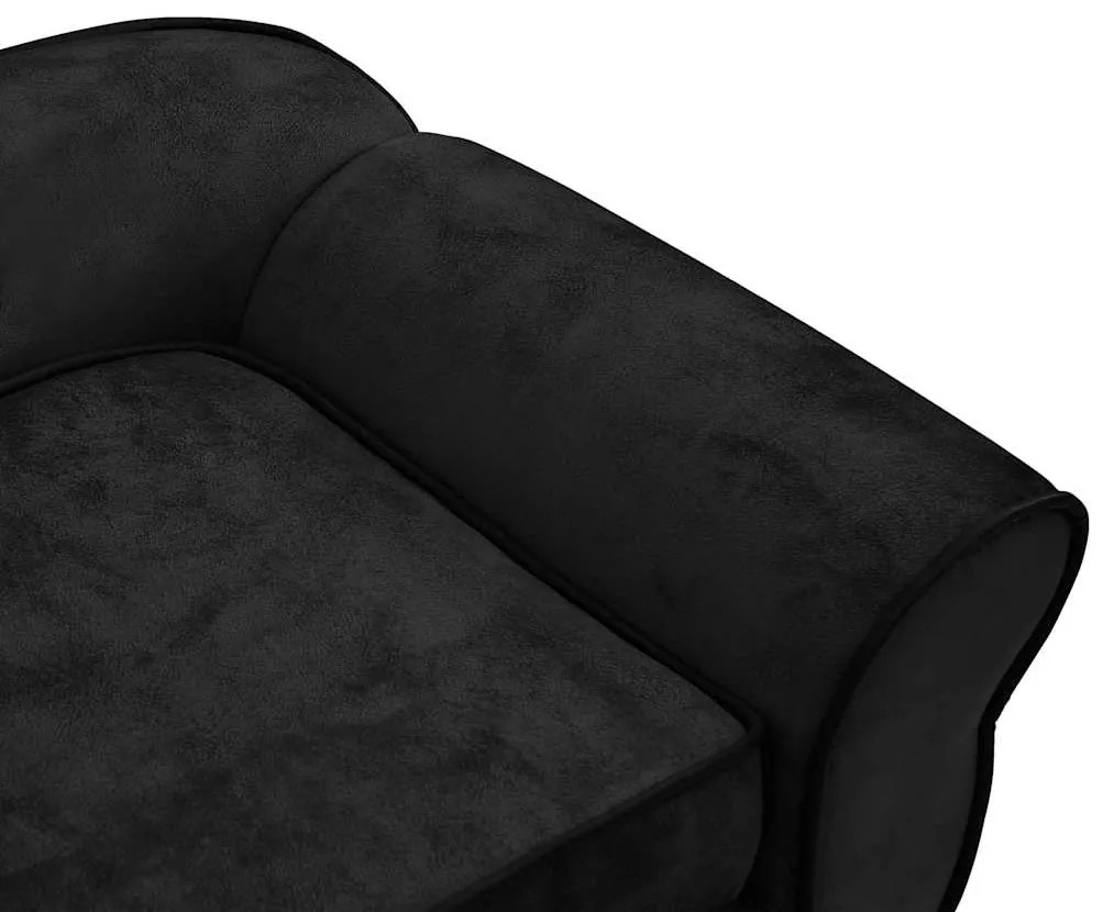 Sofá para cães 72x45x30 cm pelúcia preto