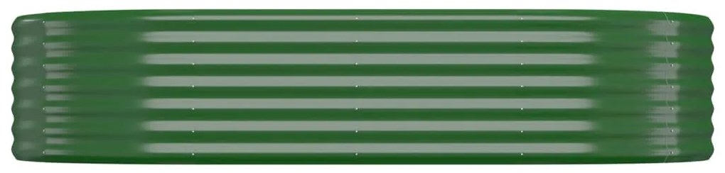 Canteiro elevado jardim 175x100x36 cm aço revestido a pó verde