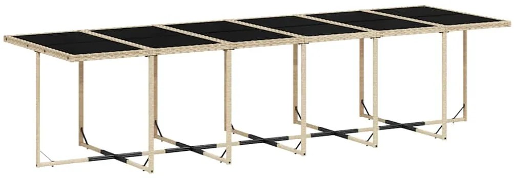 13 pcs conj. jantar jardim c/ almofadões vime PE bege misturado