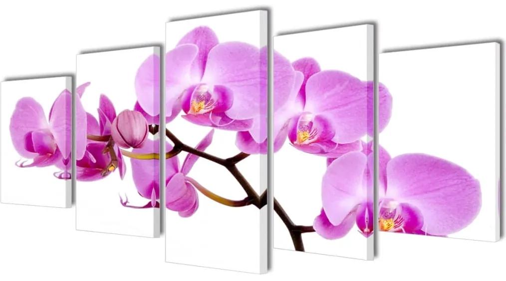241571 vidaXL Políptico com impressão orquídea 200 x 100 cm