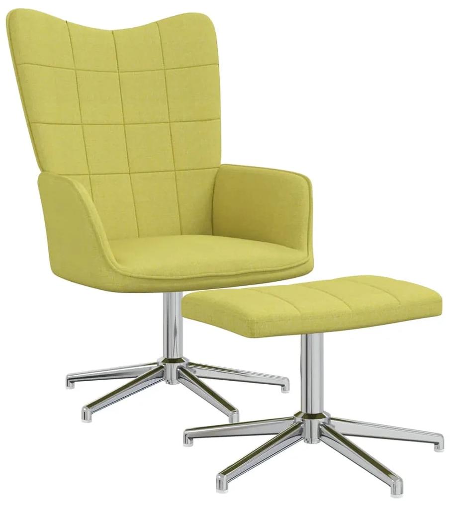 Cadeira de descanso com banco tecido verde