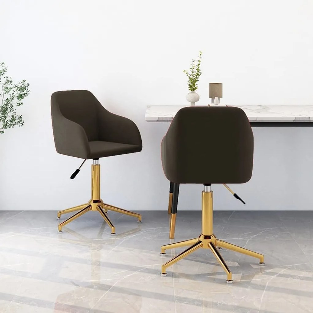 vidaXL Cadeiras de jantar giratórias 2 pcs veludo cinzento-escuro
