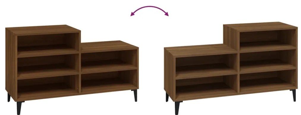 Sapateira 102x36x60 cm derivados de madeira carvalho castanho