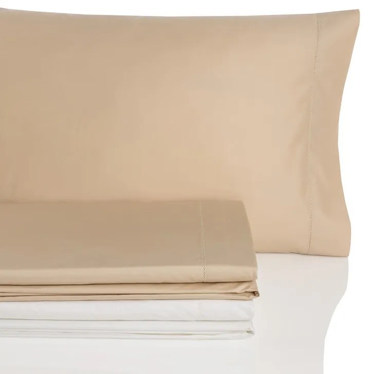 CAMA 160x200 - Jogo de lençóis 100% algodão penteado cetim 300 fios: Branco