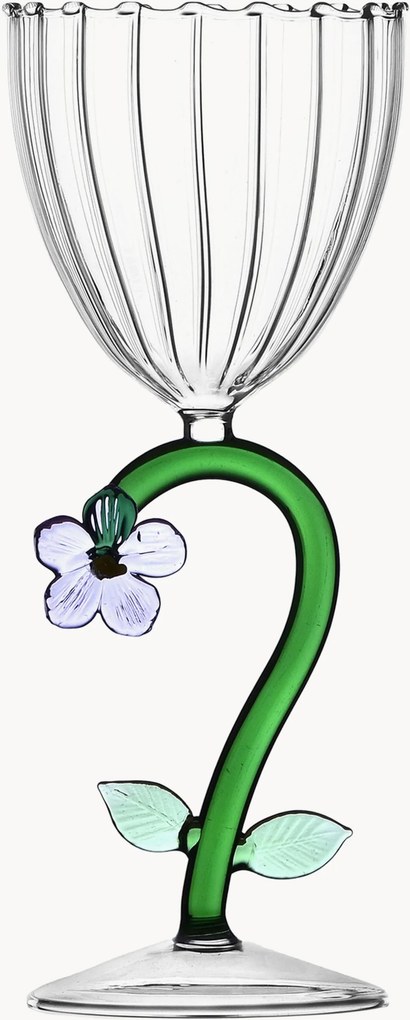 Copo de vinho branco em vidro borossilicato artesanal Botanica