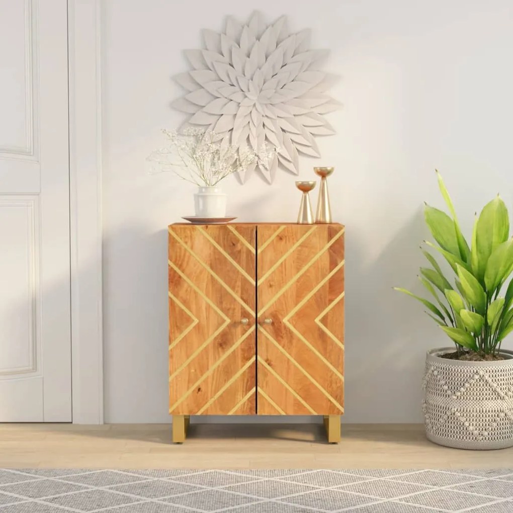 vidaXL Móvel de apoio 60x33,5x75 cm mangueira maciça castanho e preto