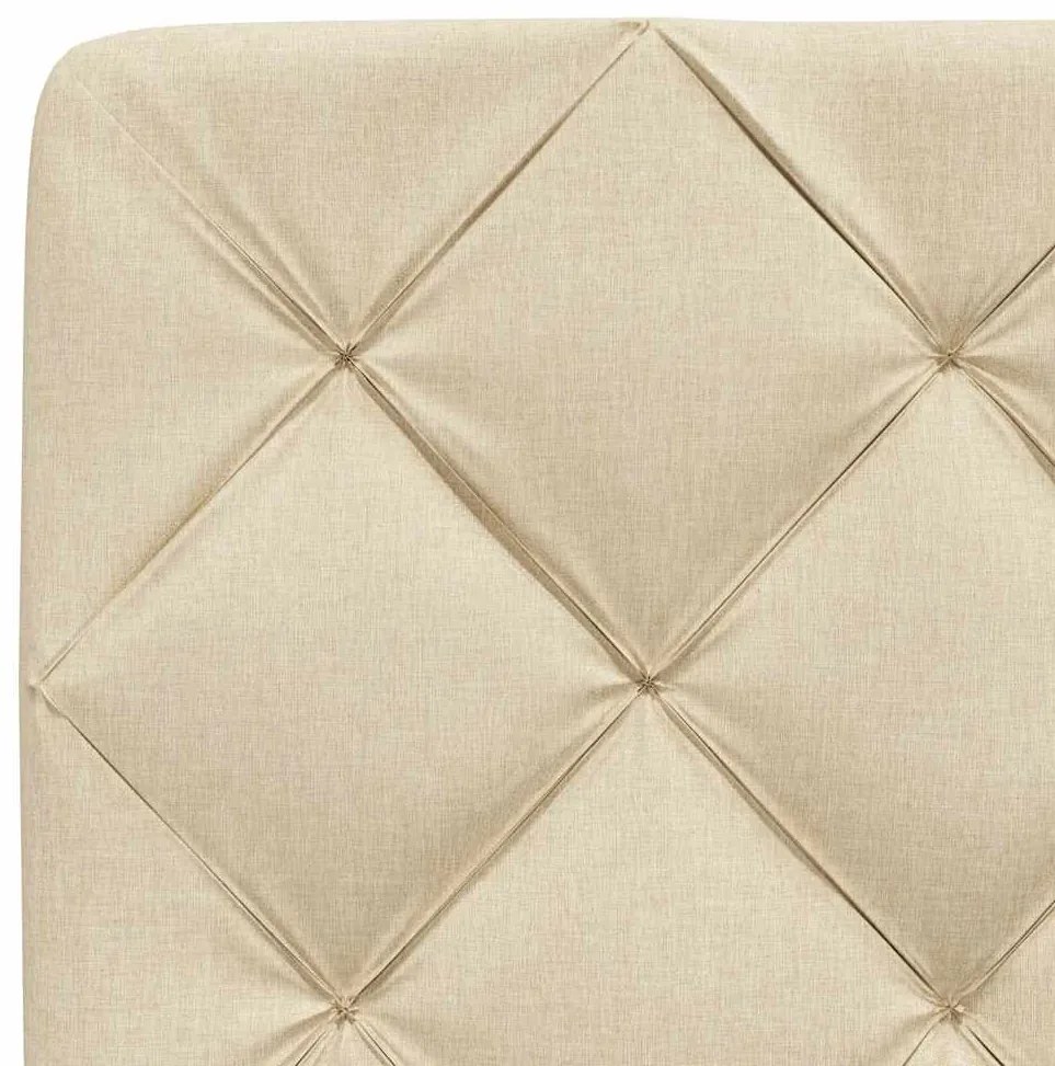 Estrutura de cama com LED sem colchão 90x200 cm tecido creme