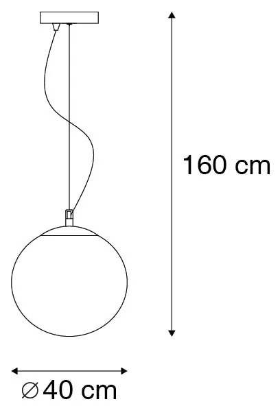 Candeeiro de suspensão moderno em vidro 40cm - Ball Moderno
