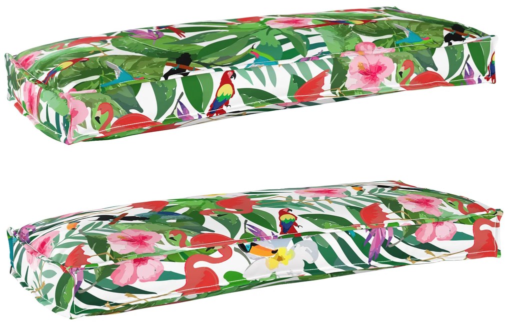 vidaXL Almofadas de Palete para Banco 2 pcs Selva Tropical 100x40x8 cm Tecido Oxford