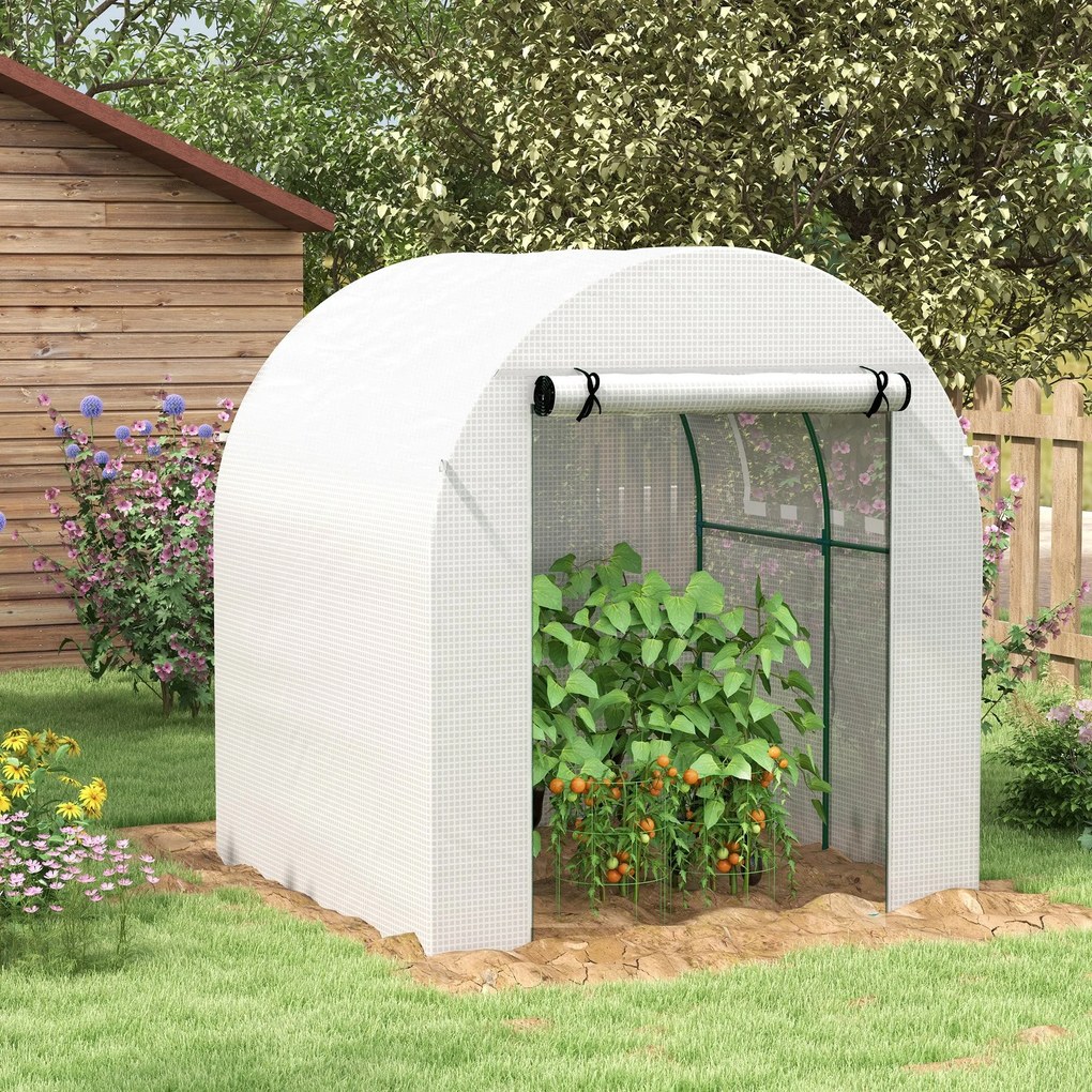 Estufa de Jardim Tipo Túnel – 180x180x200 cm – Porta Enrolável, Janela
