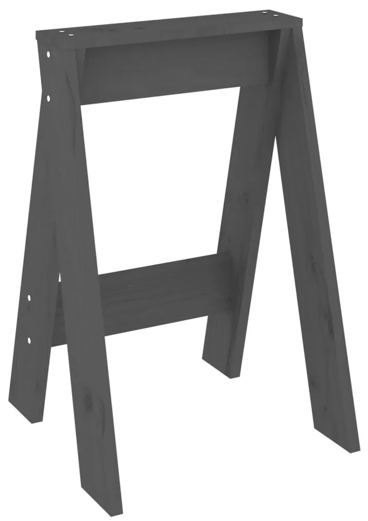 Bancos 2 pcs 40x40x60 cm pinho maciço cinzento