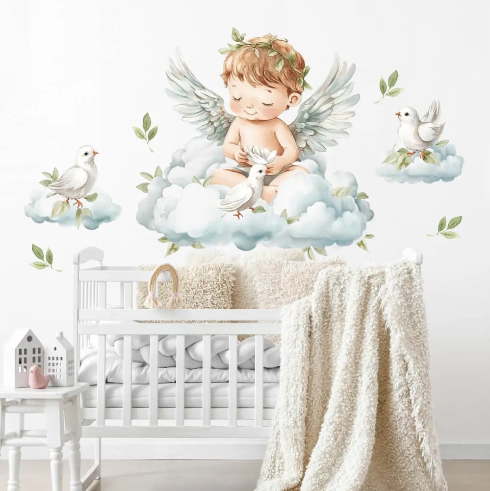 Autocolante de parede por cima do berço - Anjinho