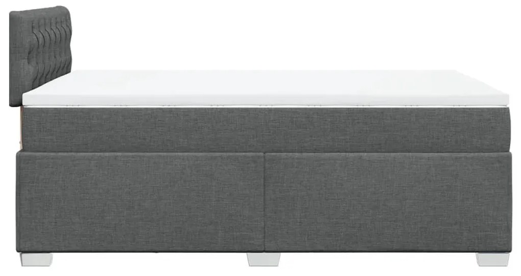 Cama boxspring com colchão 120x190 cm tecido cinzento-escuro