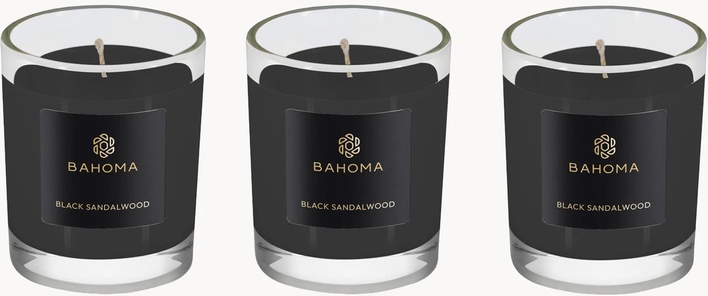 Conjunto de velas de viagem Obsidian Black Sandalwood