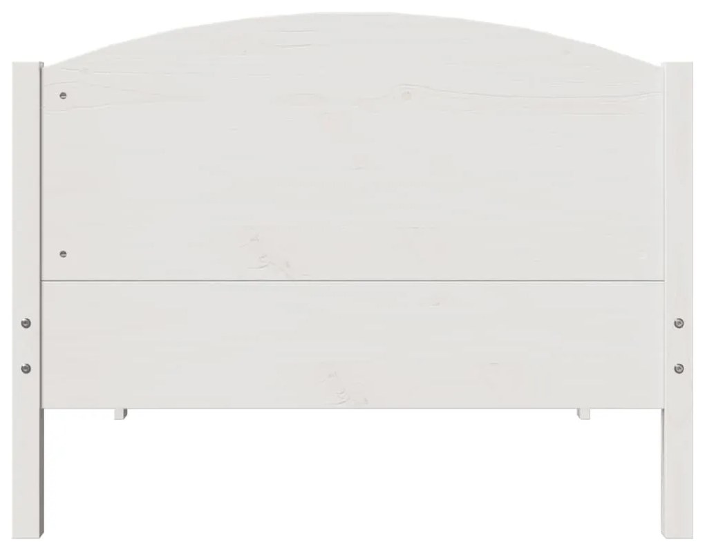 Cama sem colchão 75x190 cm madeira de pinho maciça branco