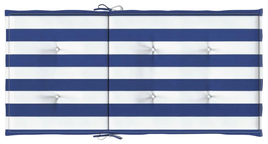 Almofadões cadeira encosto baixo 4pcs tecido riscas azul/branco