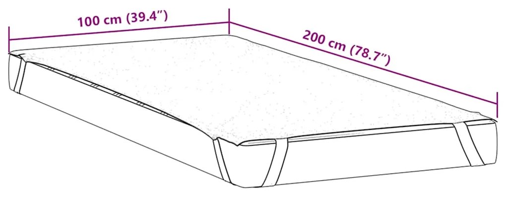Protetor de colchão impermeável 100x200 cm branco