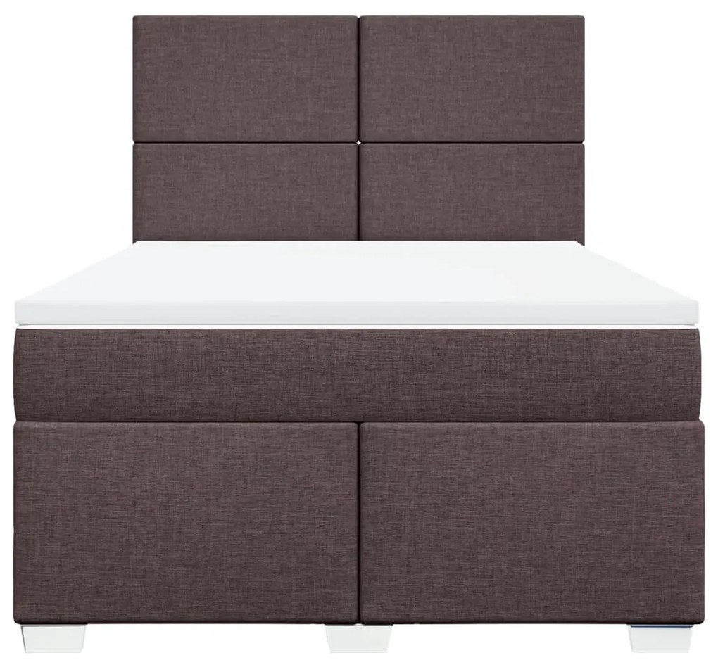Cama com molas/colchão 140x200 cm tecido castanho-escuro