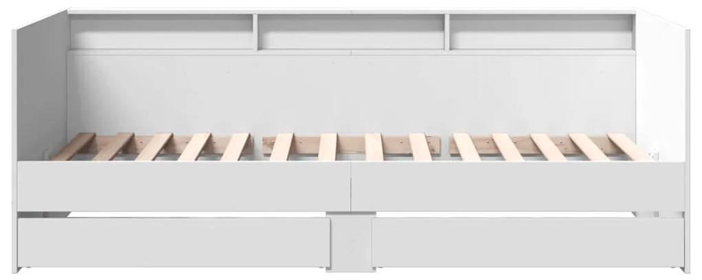 Sofá-cama com gavetas sem colchão 75x190 cm branco