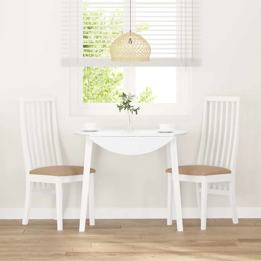 Cadeiras de jantar com almofadões 2 pcs madeira maciça branco