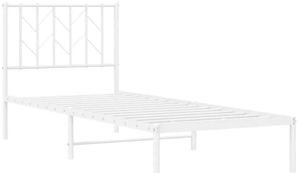 Estrutura de cama com cabeceira 80x200 cm metal branco