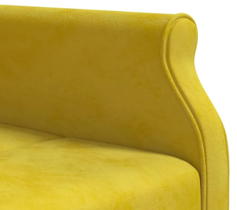 Sofá-cama em forma de L 271x140x70 cm veludo amarelo